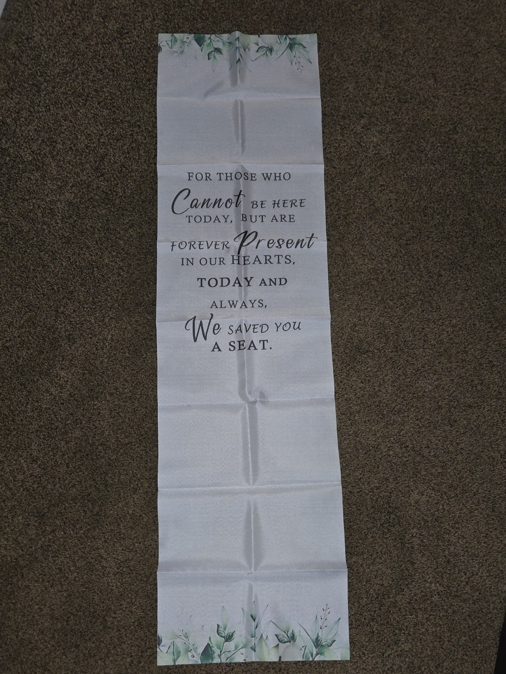 Wedding Memorial Seat Saver Runner
